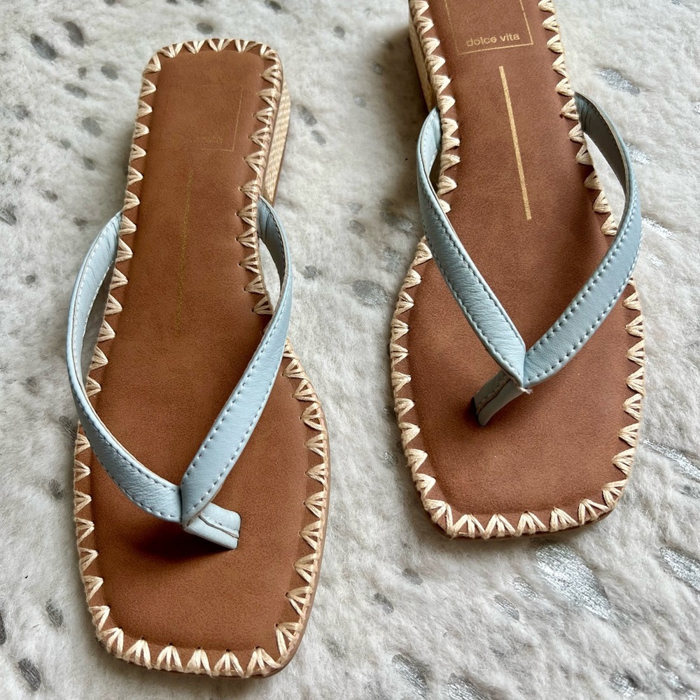 Dolce Vita Barty Light Blue Leather Sandals